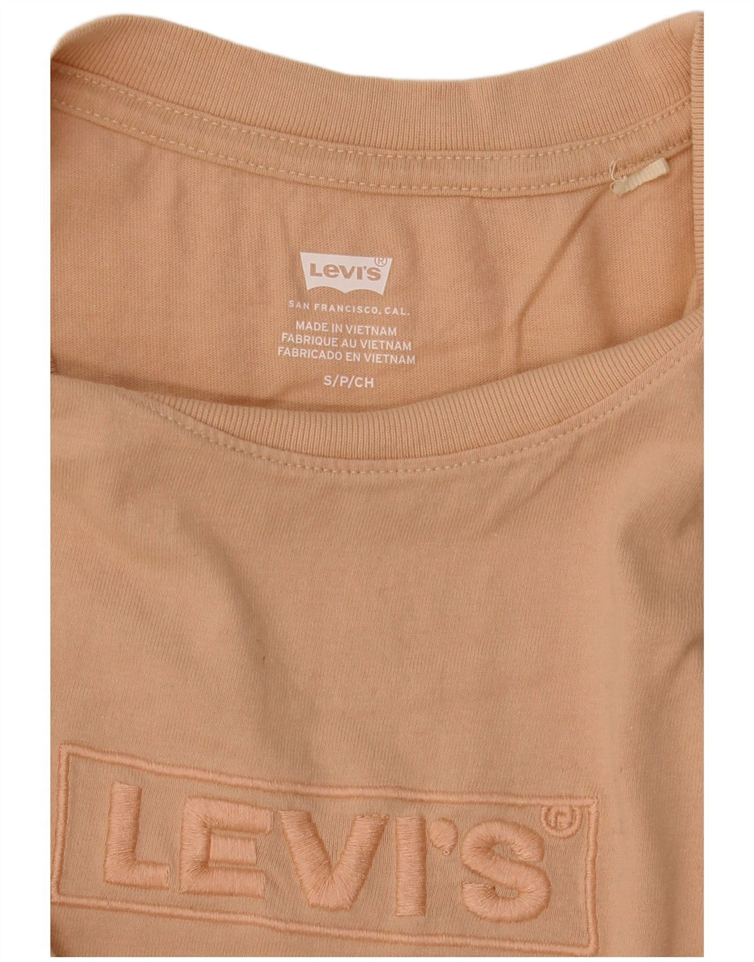 Levi's Womens Oversized Graphic T-Shirt Top UK 10 Small Beige
