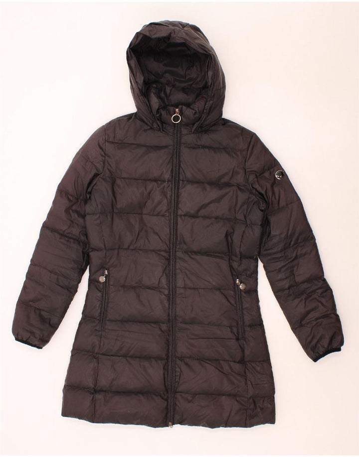 CHAMPION Womens Hooded Padded Coat UK 14 Medium Black Polyamide Vintage Champion and Second-Hand Champion from Messina Hembry 