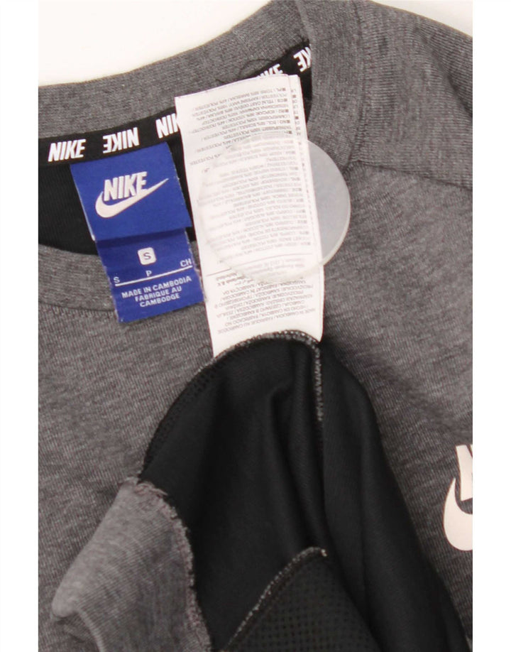 Nike Mens Graphic Sweatshirt Jumper Small Grey Colourblock Cotton