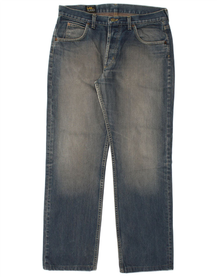 Lee Mens Seattle Straight Jeans W34 L30 Blå Bomuld
