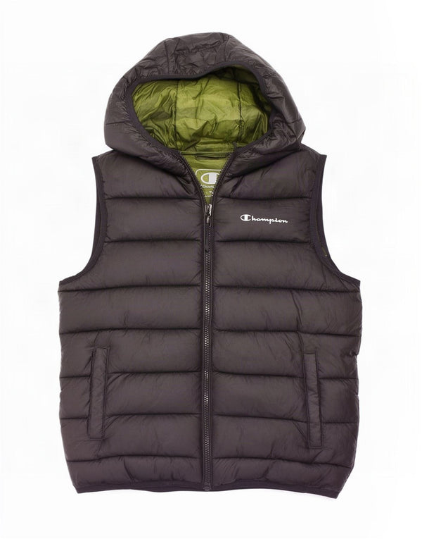Champion Boys Hooded Gilet Gilet 11-12 Years Large Black Polyester