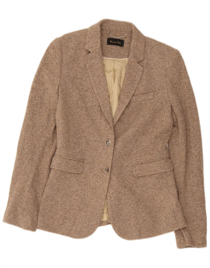 Massimo Dutti Veste Blazer 2 Boutons Femme EU 38 Petite Laine Mouchetée Beige