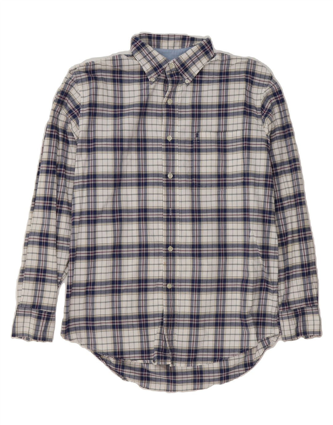 IZOD Mens Shirt Medium Navy Blue Check Vintage Izod and Second-Hand Izod from Messina Hembry 