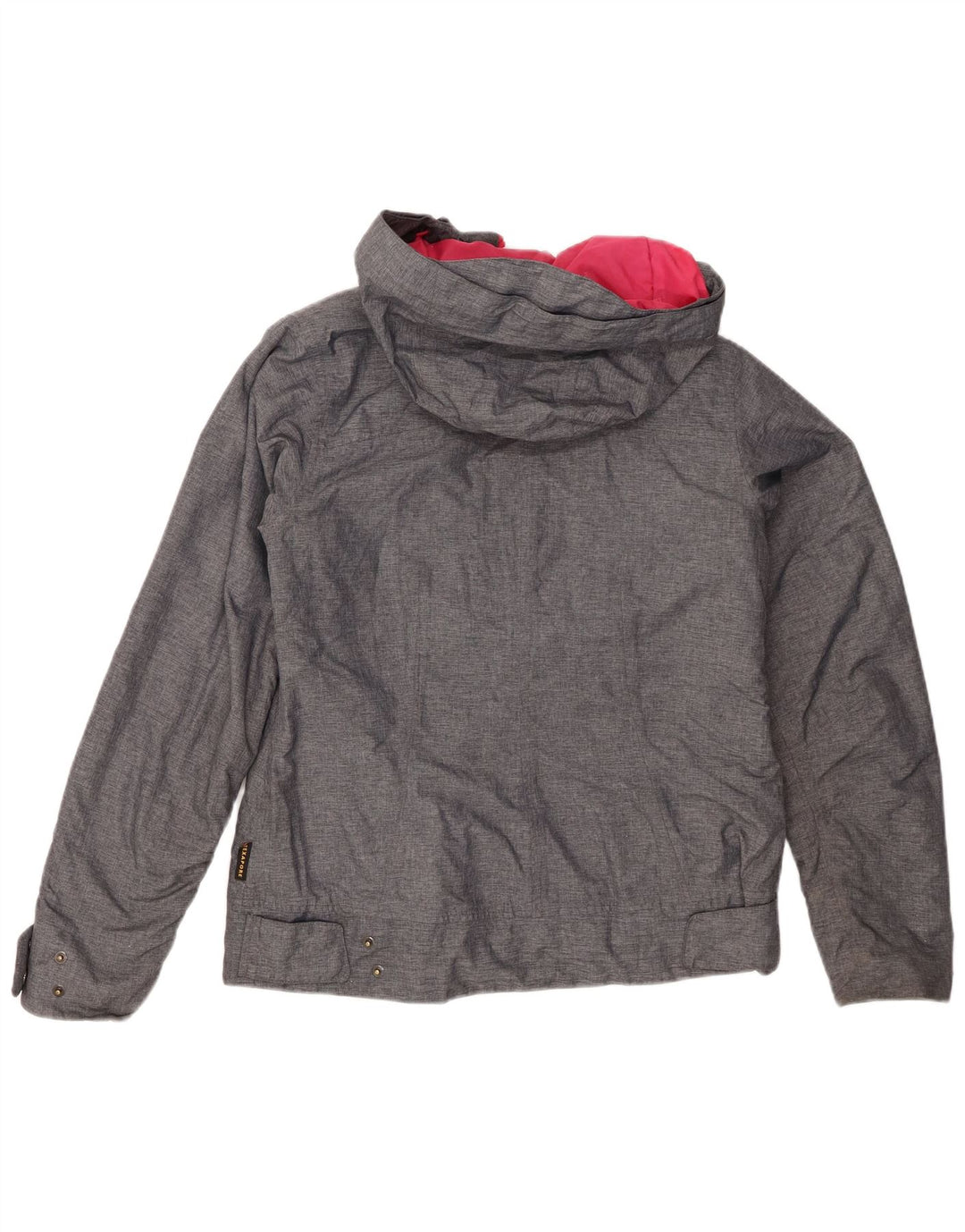 Jack Wolfskin Womens Hooded Windbreaker Jacket UK 10 Small Grey Polyester