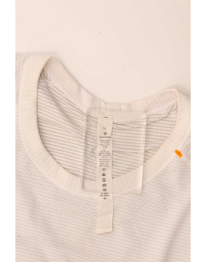 Lululemon Womens T-Shirt Top US 10 Large White Nylon