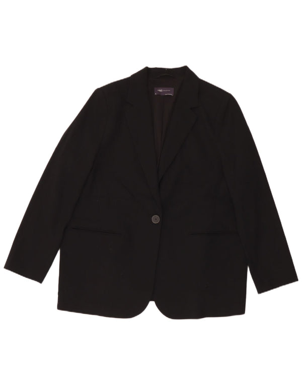 Marks & Spencer Damen-Blazer mit 1 Knopf, übergroß, Gr. 18, XL, Schwarz