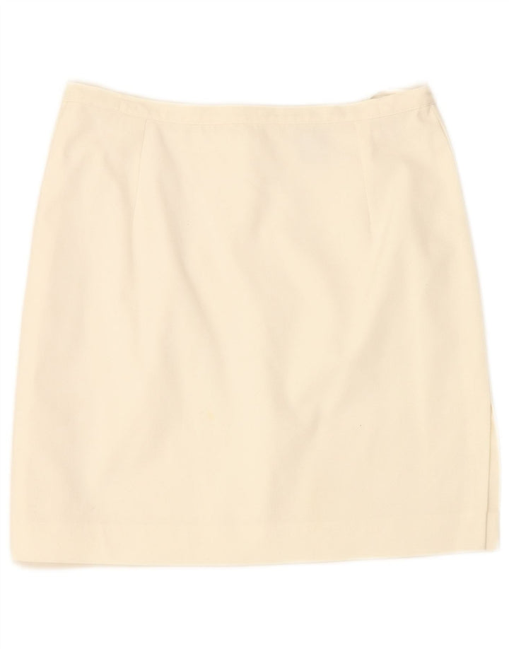 VINTAGE Womens Pencil Skirt EU 38 Medium W28  White Viscose