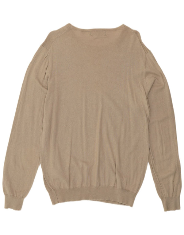LIU JO Uomo Uomo Girocollo Maglione Maglione 2XL Cotone Beige