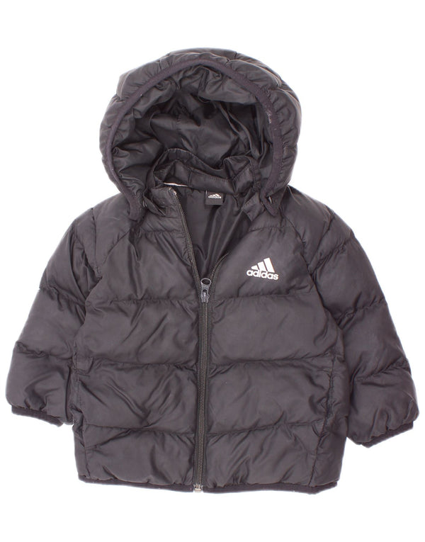 Giacca imbottita con cappuccio Adidas da ragazzo 3-4 anni nera