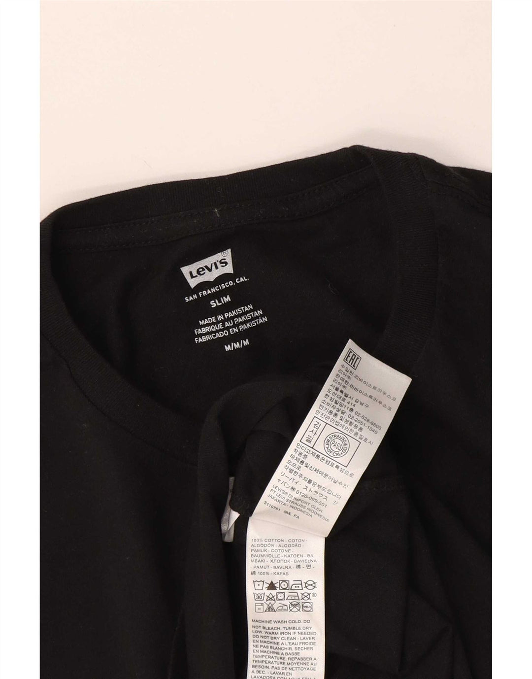 T-shirt slim da uomo Levi's Top in cotone nero medio