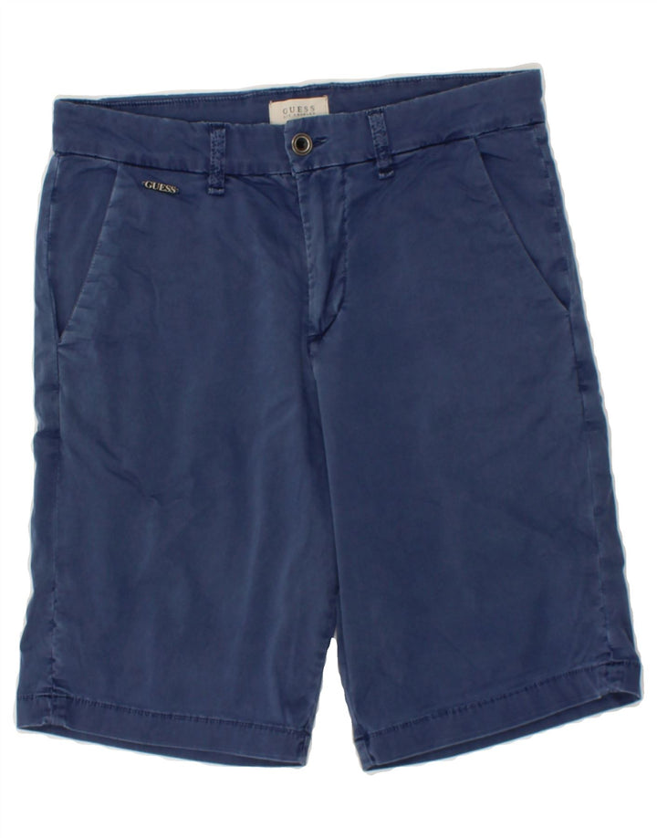 GUESS Mens Chino Shorts W29 Small  Navy Blue Cotton Vintage Guess and Second-Hand Guess from Messina Hembry 