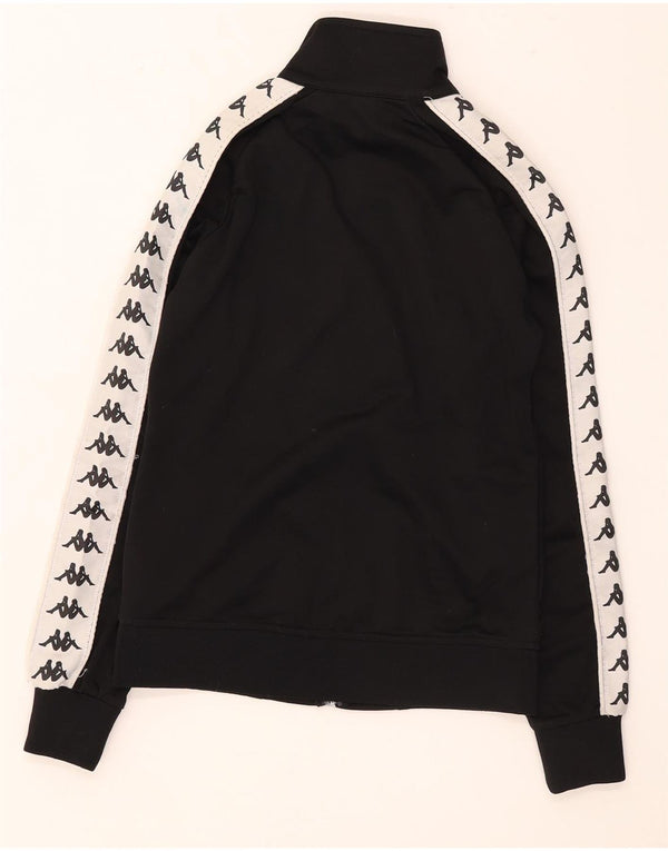 Kappa Womens Graphic Tracksuit Top Jacket UK 10 Small Black Colourblock