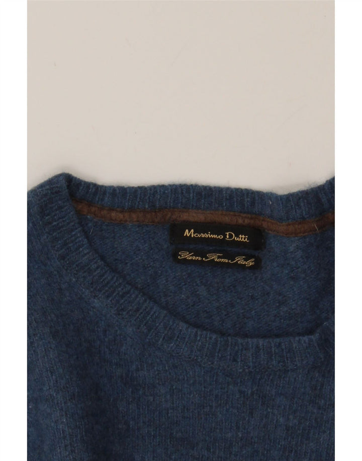MASSIMO DUTTI Womens Crew Neck Jumper Sweater UK 8 Small Navy Blue Wool Vintage Massimo Dutti and Second-Hand Massimo Dutti from Messina Hembry 