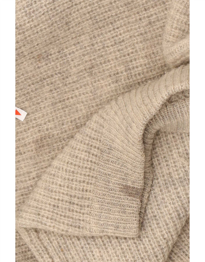 O'Neill Mens Polo Neck Jumper Sweater Large Grey Striped