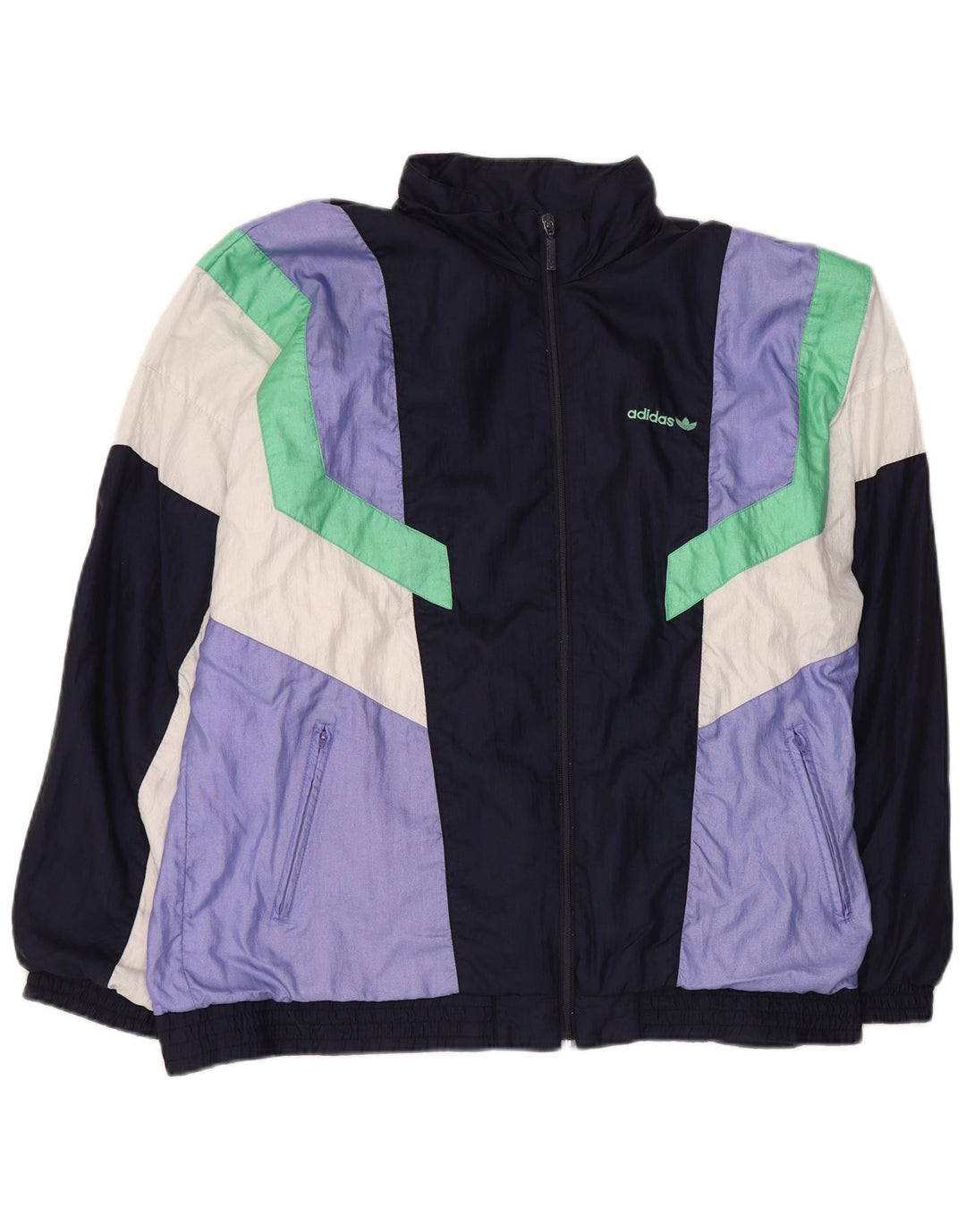 Adidas Mens Tracksuit Top Jacket 2XL Multicoloured Colourblock Polyamide