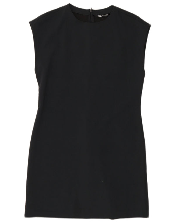 Zara Womens Sheath Dress UK 12 Medium Navy Blue Polyester