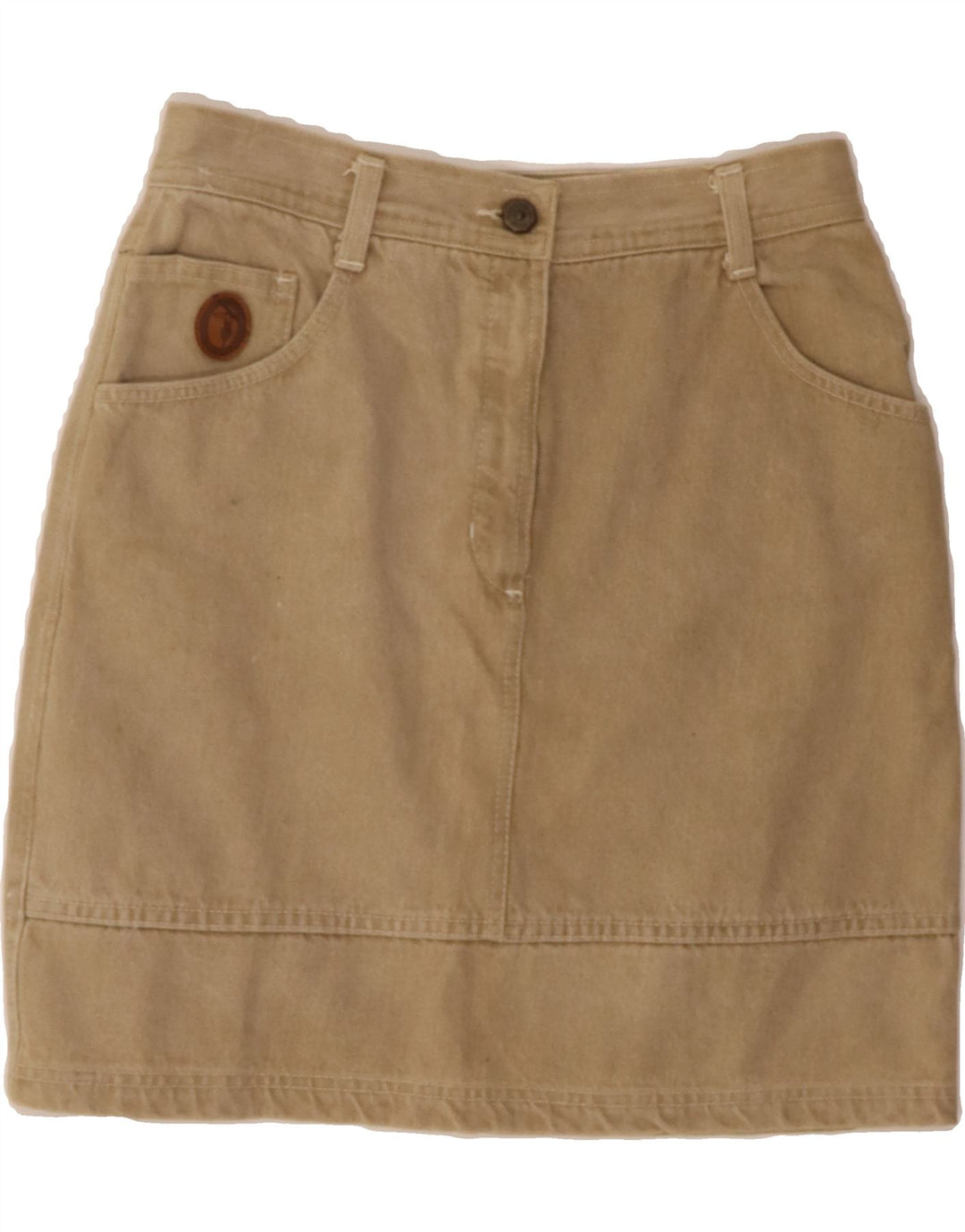 TRUSSARDI Womens Denim Skirt W30 Medium  Beige Cotton Vintage Trussardi and Second-Hand Trussardi from Messina Hembry 