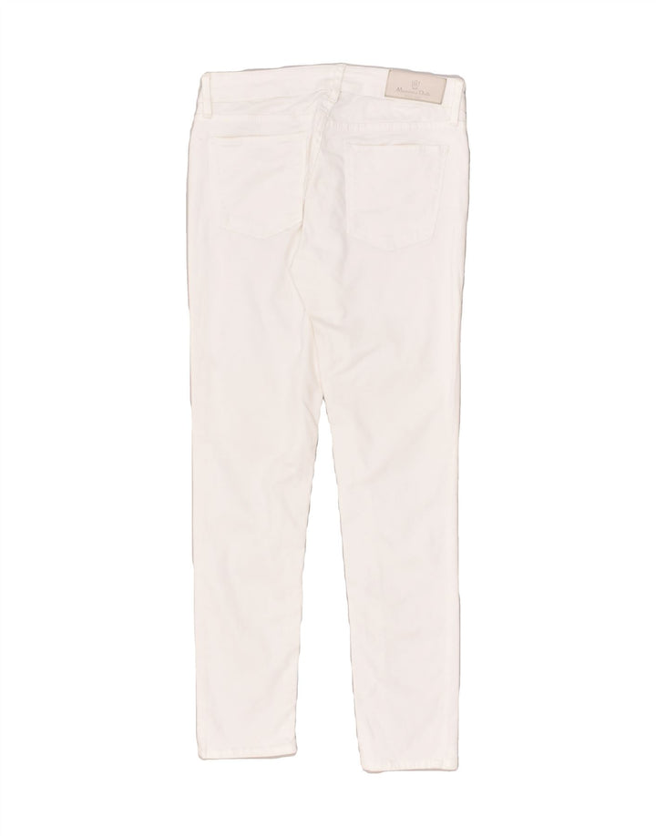 MASSIMO DUTTI Womens Slim Casual Trousers EU 40 Medium W30 L28 White | Vintage Massimo Dutti | Thrift | Second-Hand Massimo Dutti | Used Clothing | Messina Hembry 