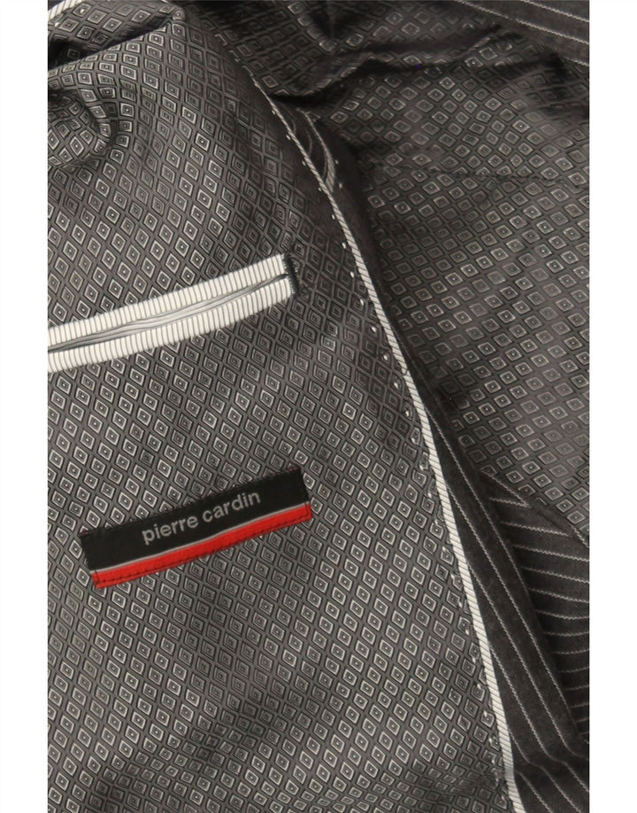 PIERRE CARDIN Mens 2 Button Blazer Jacket UK 42 XL Grey Striped Vintage Pierre Cardin and Second-Hand Pierre Cardin from Messina Hembry 