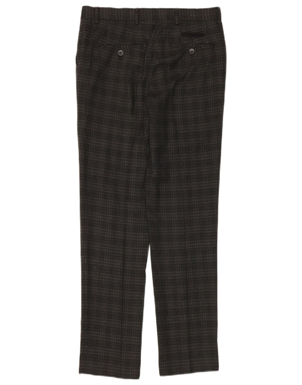 Penguin Mens Slim Suit Trousers W30 L32 Grey Check Polyester