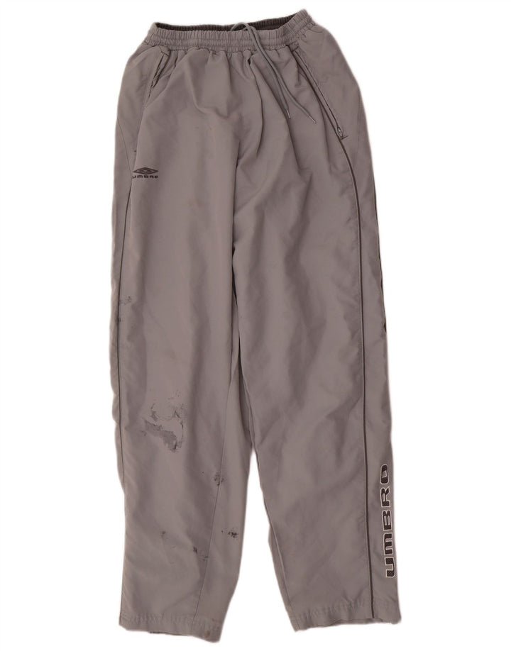 Umbro Mens Graphic Tracksuit Trousers Small Grey Polyester