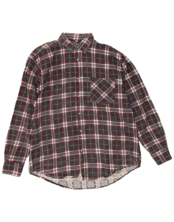 Cotton Club Herre flannelskjorte str. 41/42 Large Navy Blue Check