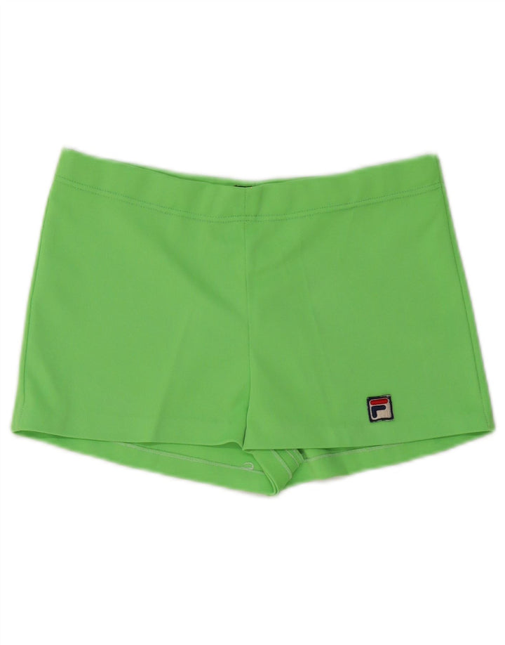 Fila Short de sport pour femme UK 8 Small Vert Polyester