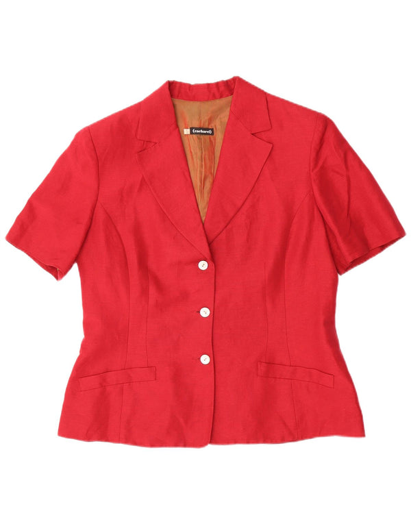 Giacca blazer da donna a 3 bottoni a maniche corte Cacharel IT 44 rosso medio