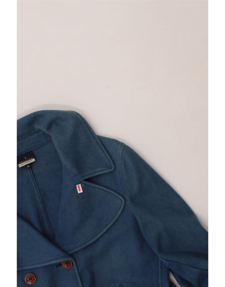 TRUSSARDI Womens Double Breasted Coat IT 42 Medium Blue Vintage Trussardi and Second-Hand Trussardi from Messina Hembry 