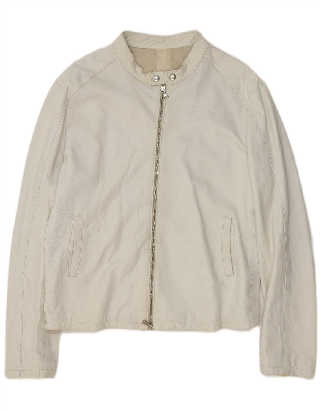 Bomber vintage pentru bărbați din piele UK 40 Large White