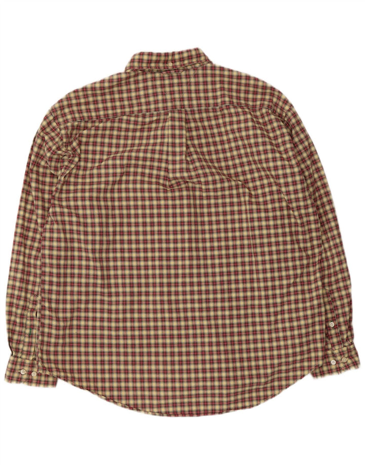 Tommy Hilfiger Mens Shirt XL Beige Check Cotton