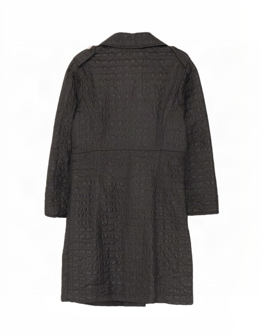 Vintage mujer gabardina Reino Unido 8 pequeño negro