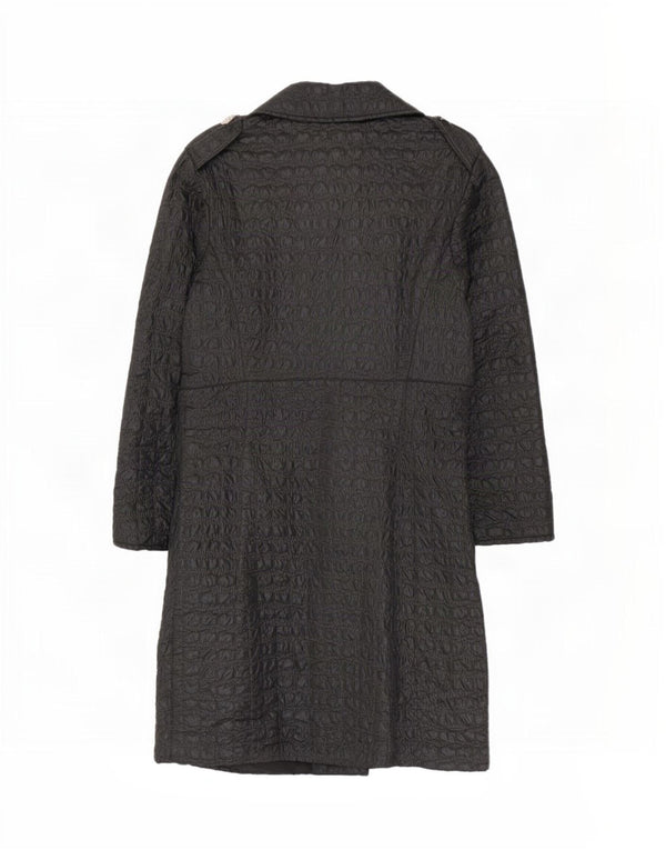 Vintage mujer gabardina Reino Unido 8 pequeño negro