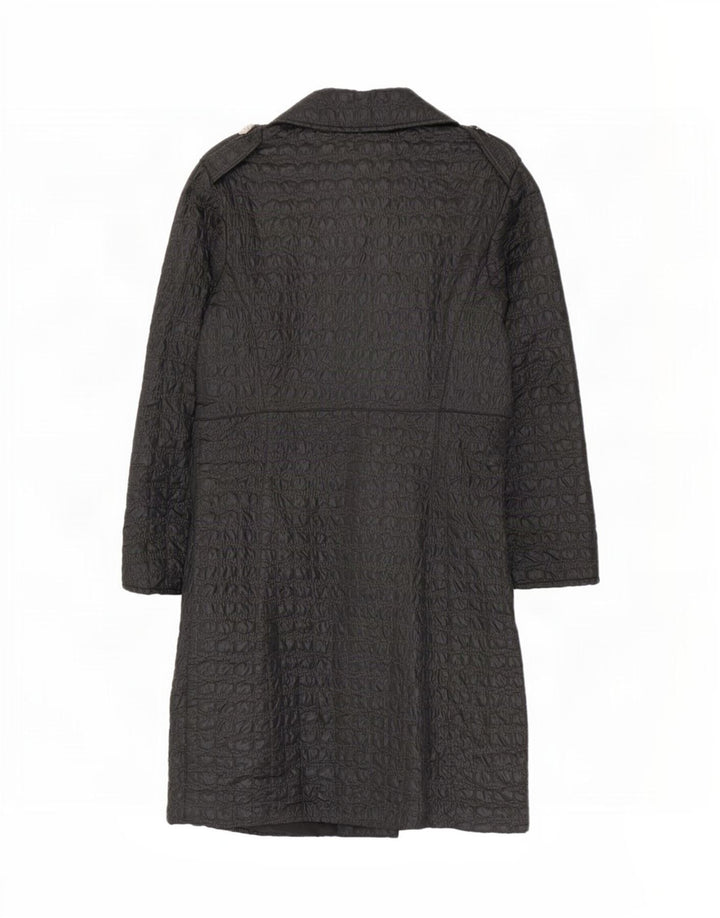 Vintage mujer gabardina Reino Unido 8 pequeño negro