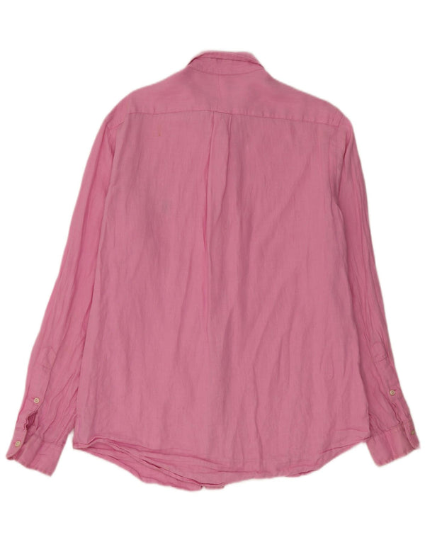 Camisa Polo Ralph Lauren Hombre Lino Rosa Medio