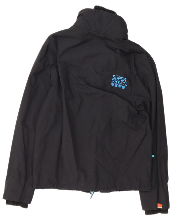 Superdry Mens The Windcheater Windbreaker Jacket UK 40 Large Black Nylon