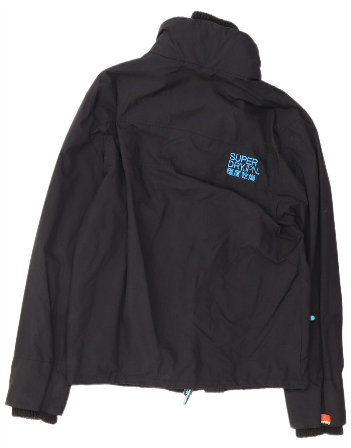 Superdry Mens The Windcheater Windbreaker Jacket UK 40 Large Black Nylon