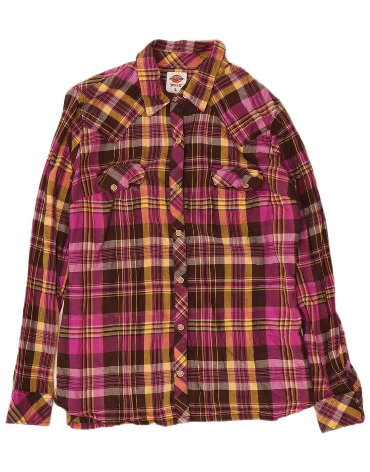 Dickies Womens Flannel Shirt UK 16 Large Multicoloured Check Cotton