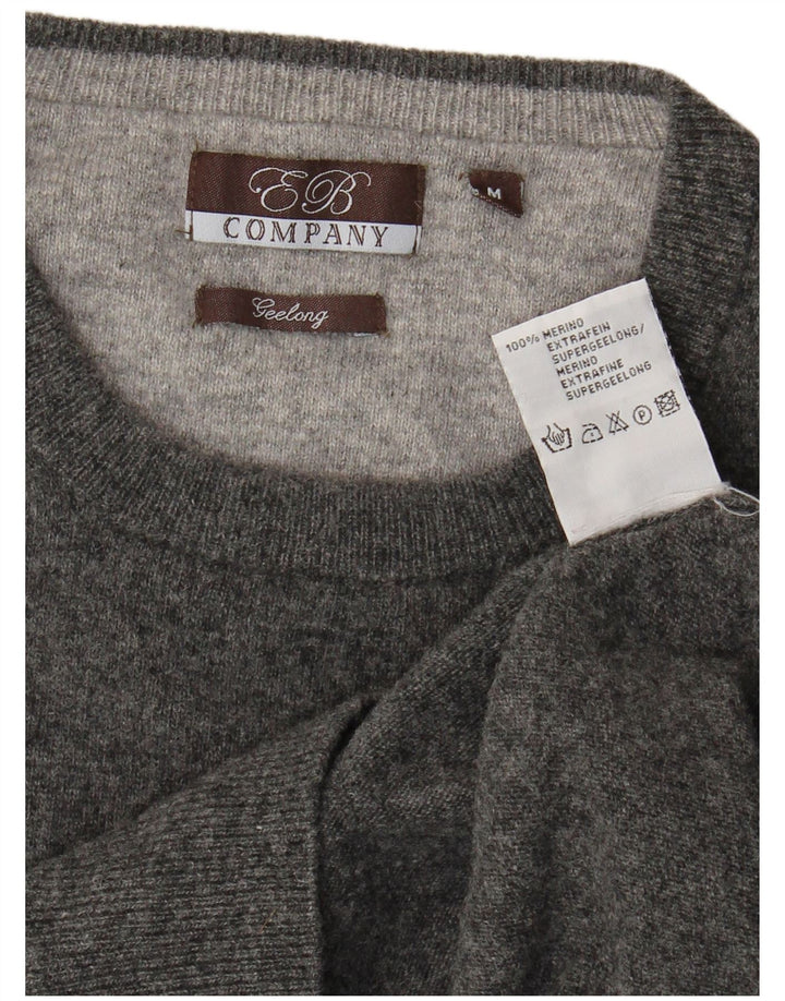 E.B. Company Mens Crew Neck Jumper Sweater Medium Grey Merino Wool