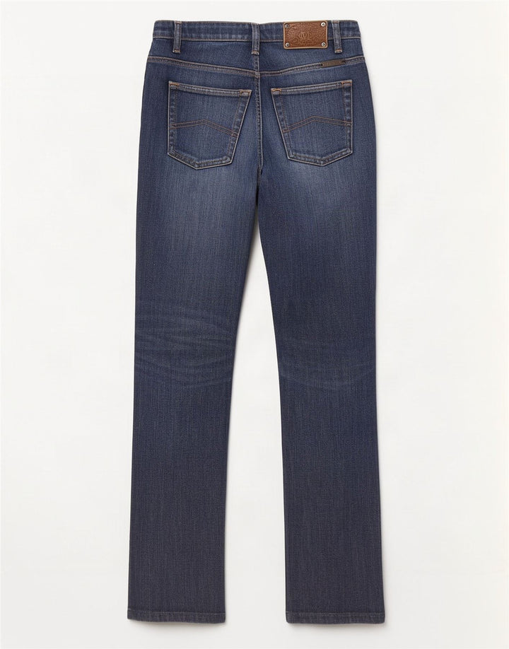 Marlboro Classics Damen Distressed Straight Jeans W28 L29 Marineblau