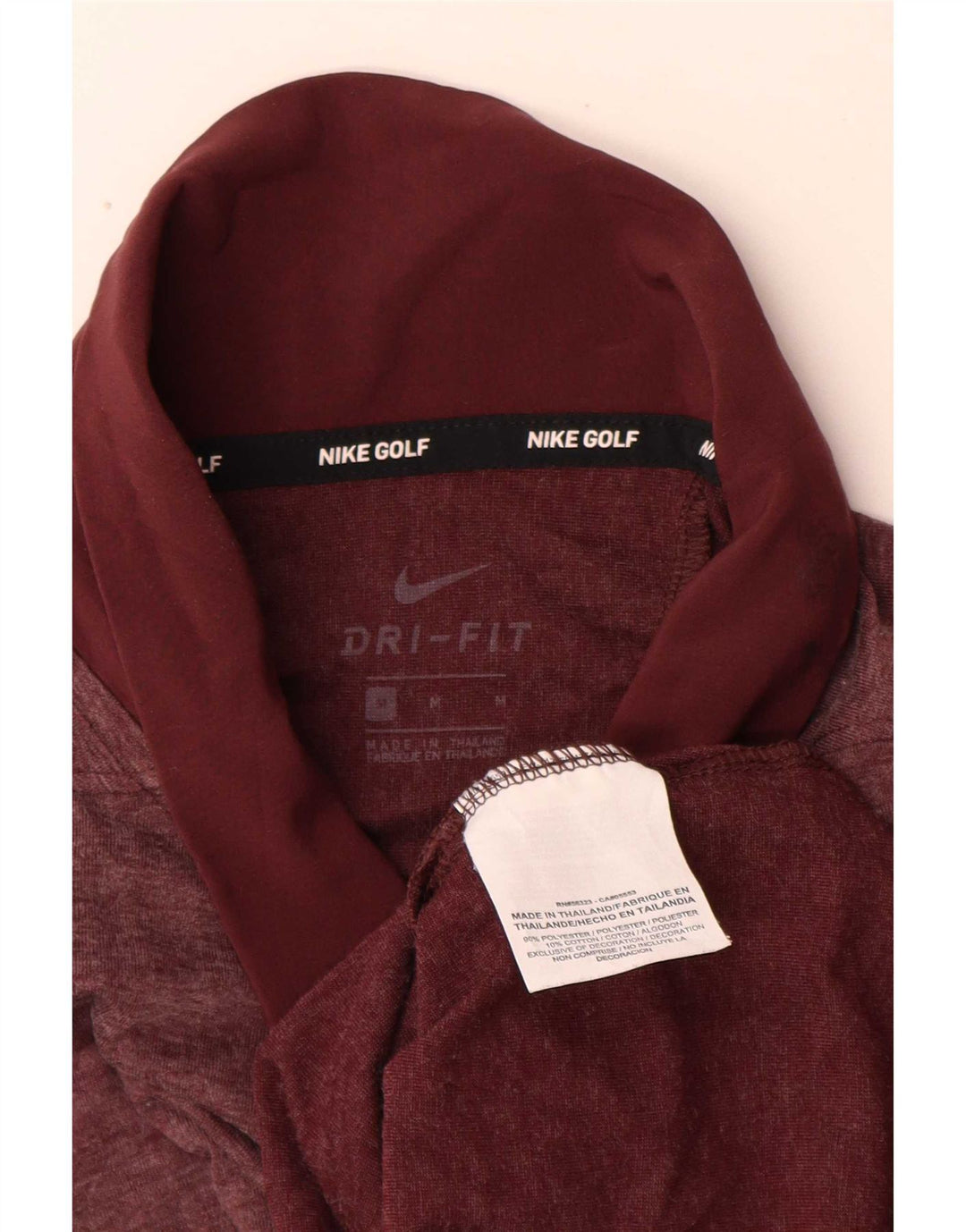 Nike Polo de golf à manches longues pour homme en polyester bordeaux moyen