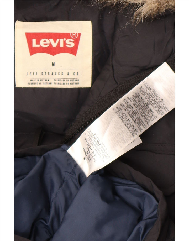 Levi's Herren-Jacke mit Kapuze, gepolstert, Größe 38, mittelschwarz, Polyamid