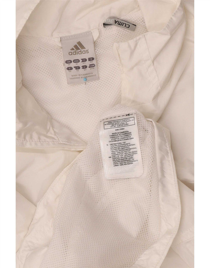 Giacca da tuta da donna Adidas Clima 365 UK 14 poliestere bianco medio