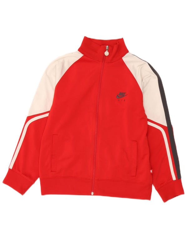Nike Boys Graphic Tracksuit Top Jacket 10-11 Years Medium Red Colourblock