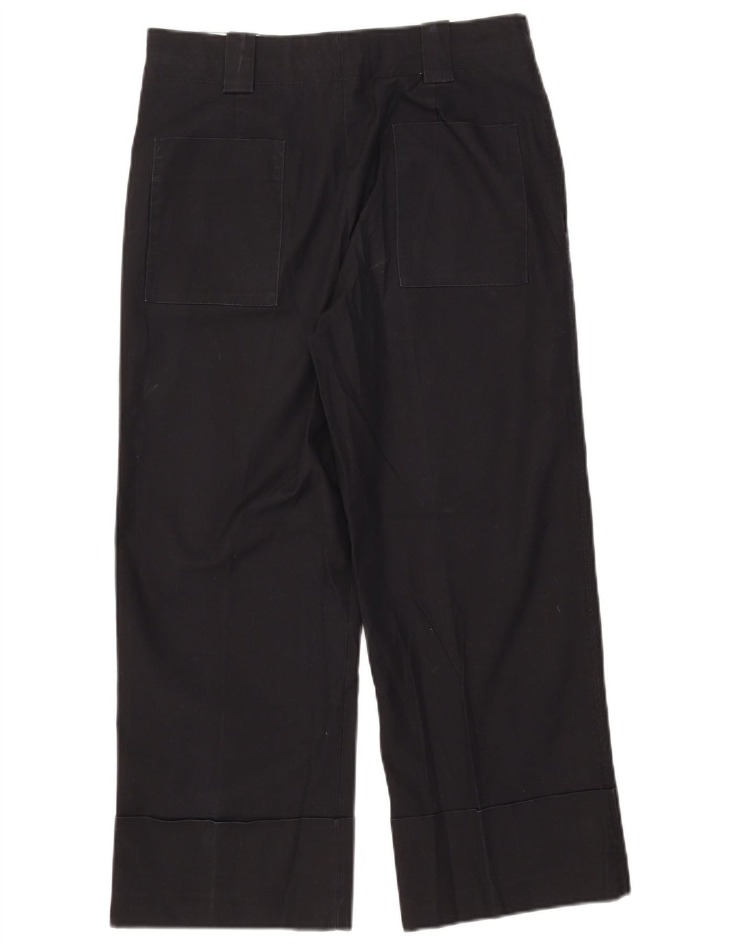 Zara Womens Cropped Trousers Medium W28 L24 Black Cotton