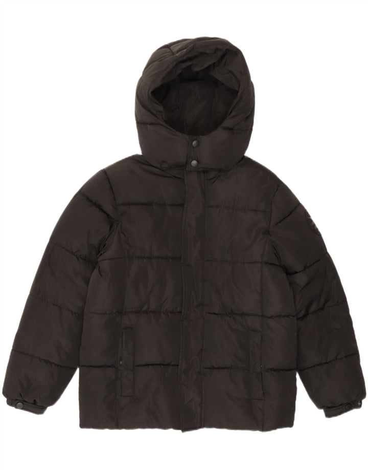 Diadora Boys Hooded Padded Jacket 9-10 Years Black Polyester