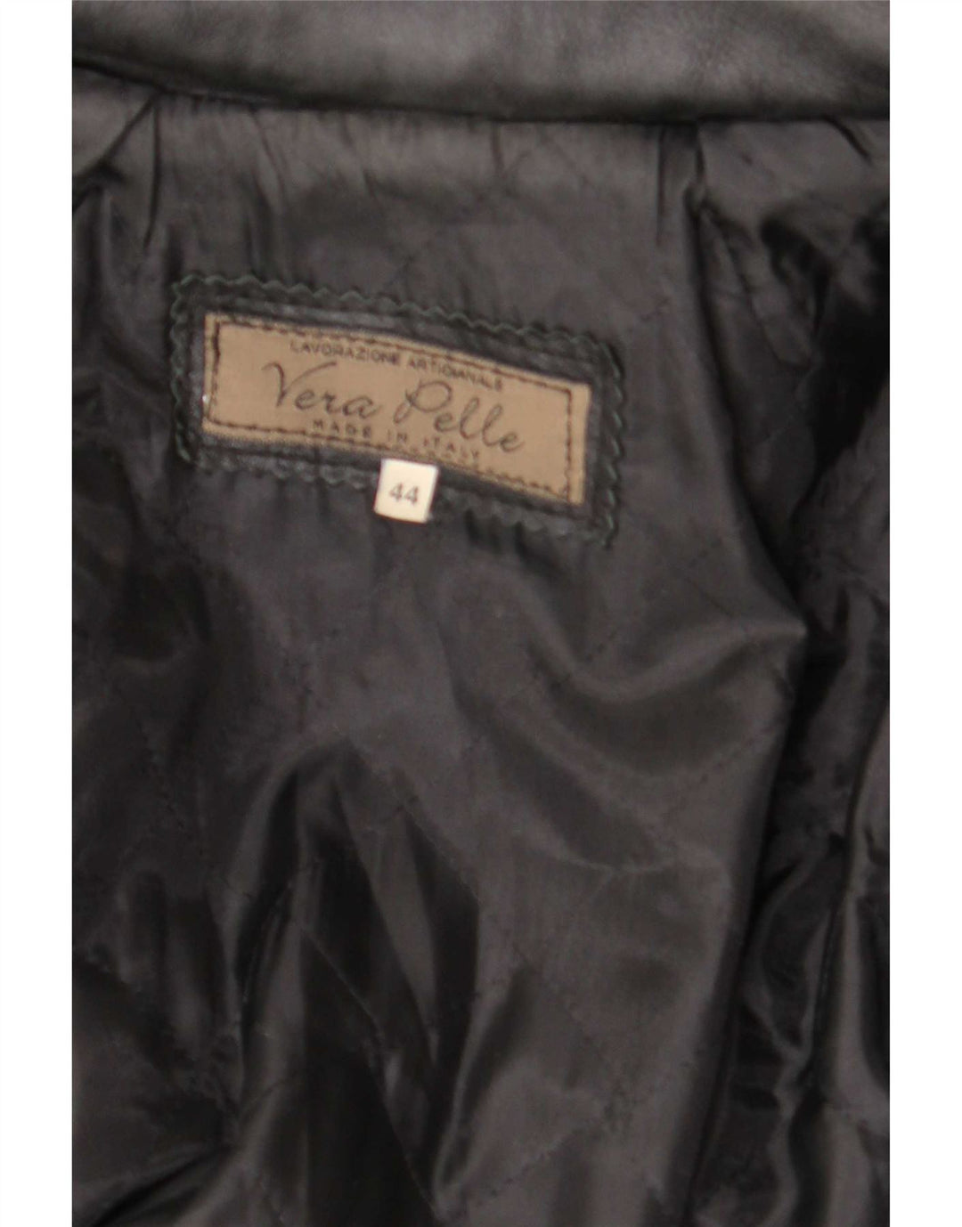 Vintage mujer abrigo de cuero con capucha IT 44 Medio Negro