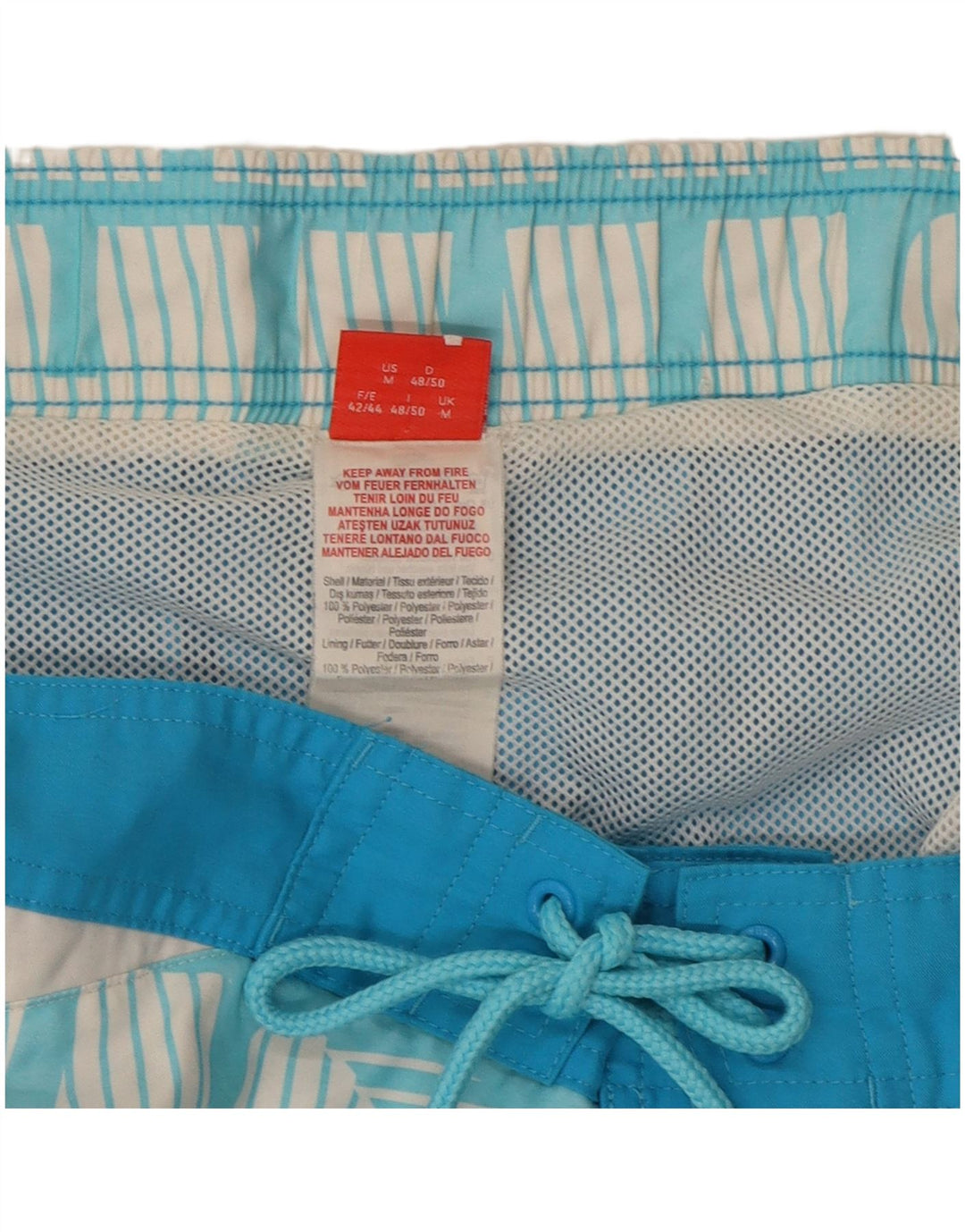 Puma Mens Graphic Swimming Shorts Medium Blue Colourblock Polyester