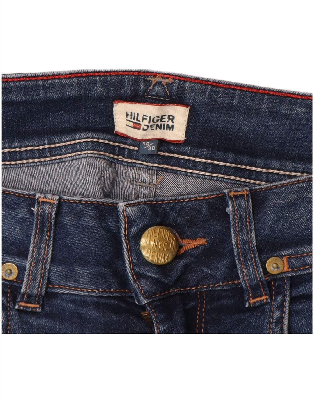 TOMMY HILFIGER Womens Bootcut Jeans W30 L27 Blue Cotton
