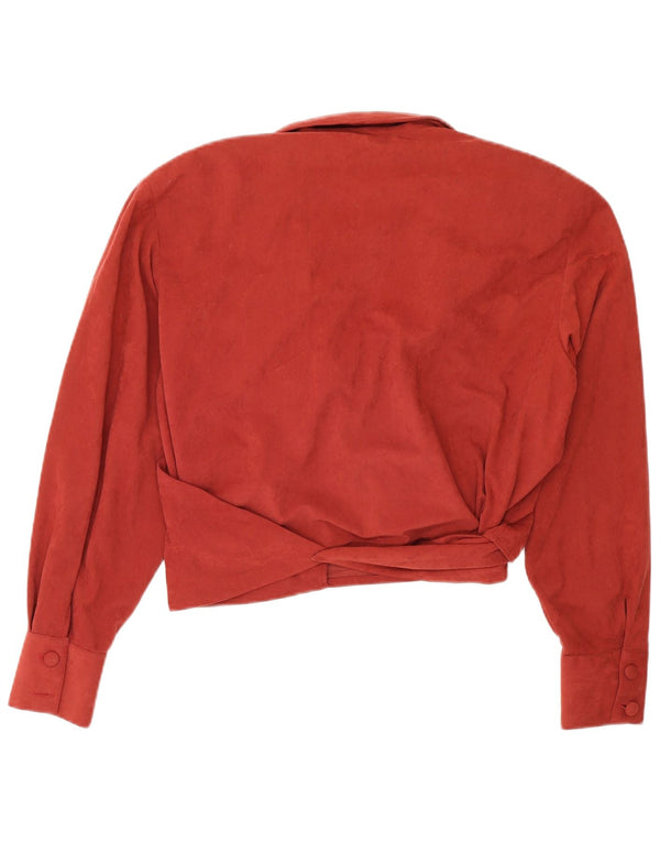 Tiziana Natta Womens Wrap Crop Top IT 44 Medium Burgundy